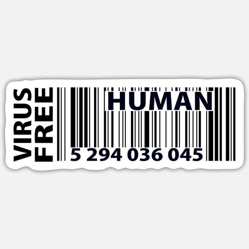 Code Barre Humain - Sticker taille S (10 x 10 cm) - blanc mat