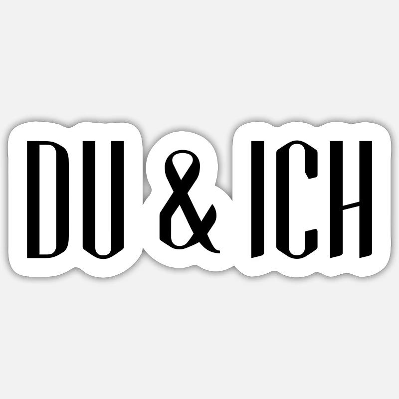 DU & ICH - Designer Sticker Größe S (10 x 10 cm)