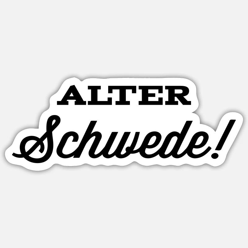 Alter Schwede - Farbwechsel, personalisierbar - Sticker Größe S (10 x 10 cm) - Mattweiß