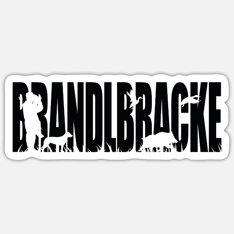 BRANDLBRACKE Jagdhund Wilsigns Jäger Jagdhunde - Sticker Größe S (10 x 10 cm) - Mattweiß