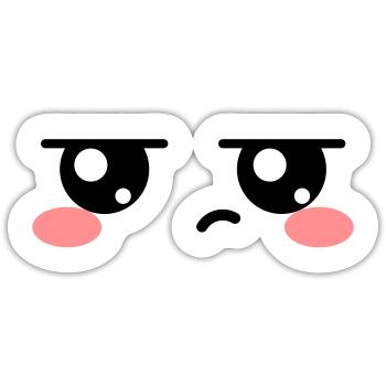 Genervte Augen Kawaii Süß - Sticker Größe S (10 x 10 cm) - Mattweiß - Vorne