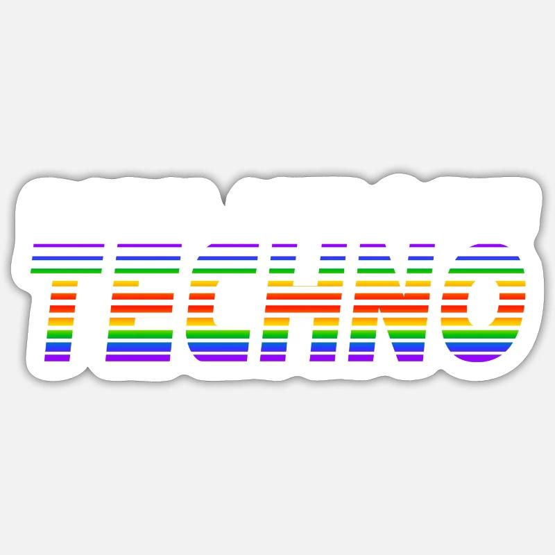 Born Techno, Life Techno & La Techno Sticker taille S (10 x 10 cm)