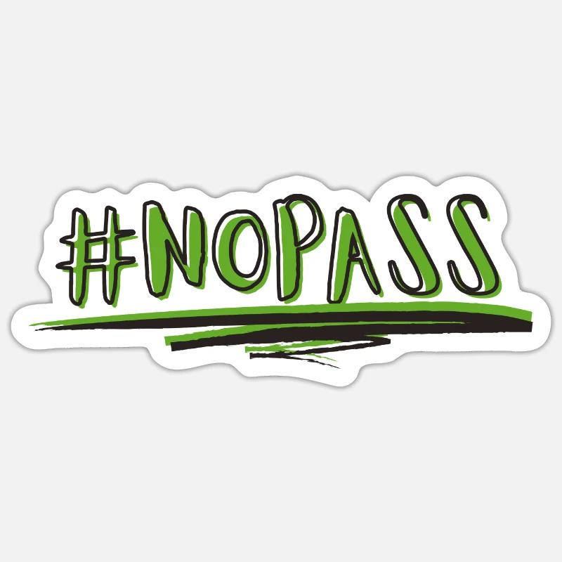 PAS DE PASS - Sticker taille S (10 x 10 cm) - blanc mat