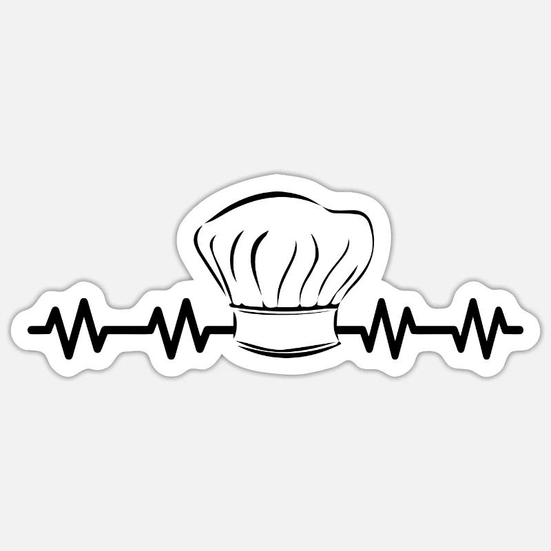 Cuisiner cuisiner Kitchen de la nourriture - Sticker taille S (10 x 10 cm) - blanc mat