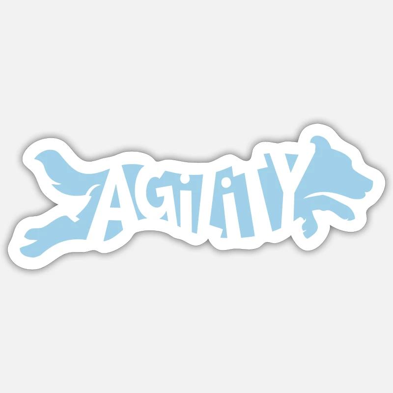 Agility Border Collie - Sticker Größe S (10 x 10 cm) - Mattweiß