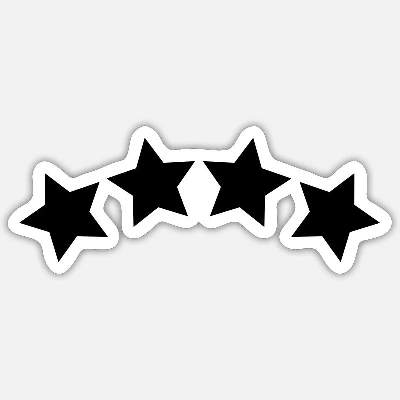 4 Sterne Symbol - Sticker Größe S (10 x 10 cm) - Mattweiß
