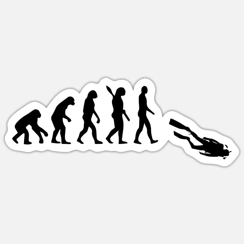 Diving Dive tauchen - Sticker Größe S (10 x 10 cm) - Mattweiß