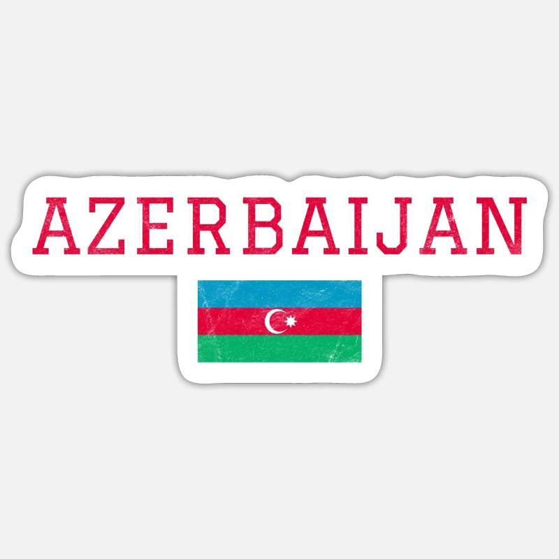 Aserbaidschan - Sticker Größe S (10 x 10 cm) - Mattweiß