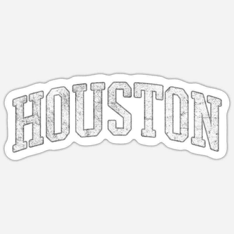 Logo du bloc de pierre de Houston - Sticker taille S (10 x 10 cm) - blanc mat