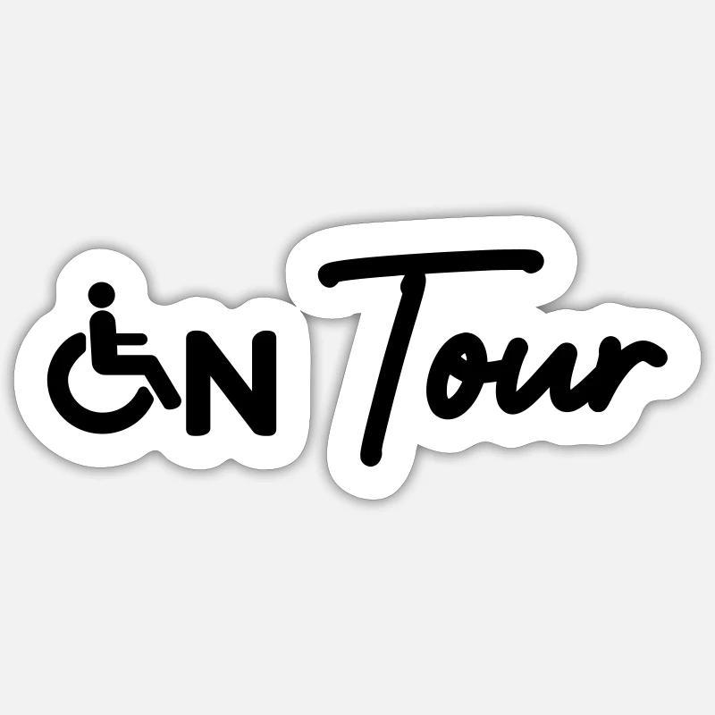 On Tour Rollstuhl Behindert Sticker Größe S (10 x 10 cm)