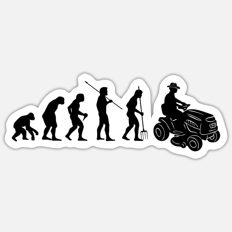Rasentraktor Evolution Aufsitzmäher Rasenmäher - Sticker Größe S (10 x 10 cm) - Mattweiß