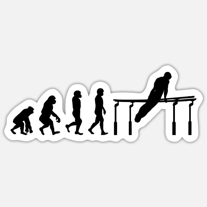 Kunstturnen Parallelbarren Turner Evolution Sticker Größe S (10 x 10 cm)
