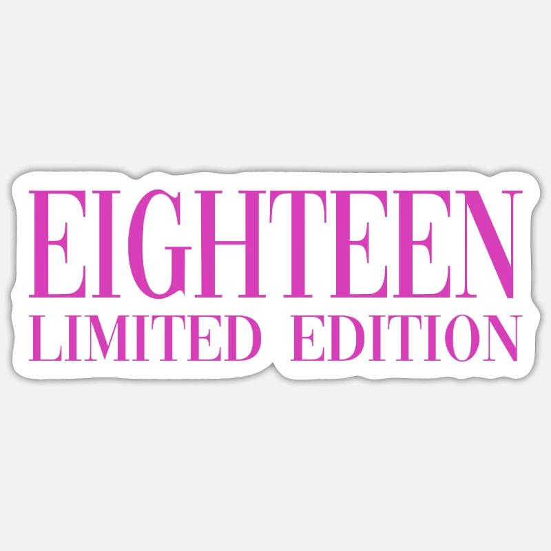 18e anniversaire dix-huit coolee - Sticker taille S (10 x 10 cm) - blanc mat