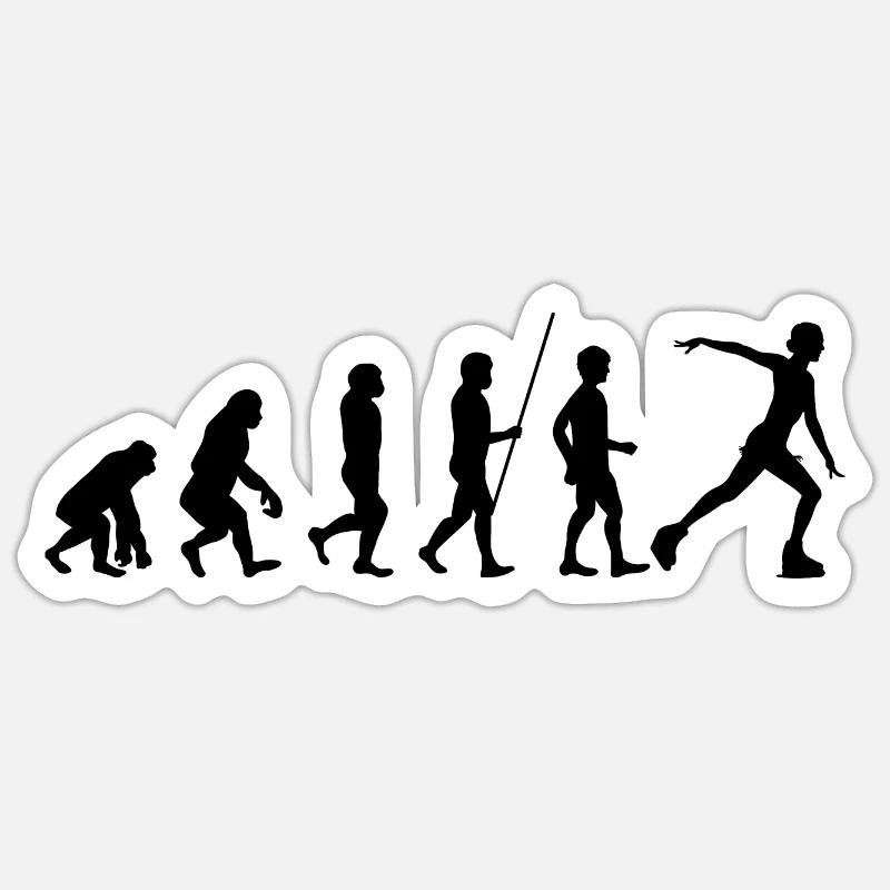 Eiskunstlauf Evolution Eiskunstläufer schwarz - Sticker Größe S (10 x 10 cm) - Mattweiß