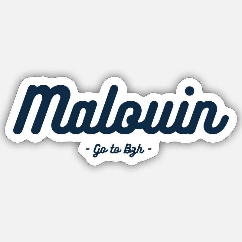 Malouin - Sticker taille S (10 x 10 cm) - blanc mat