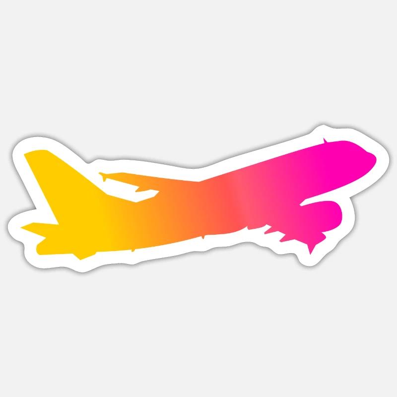 Flugzeug - Sticker Größe S (10 x 10 cm) - Mattweiß
