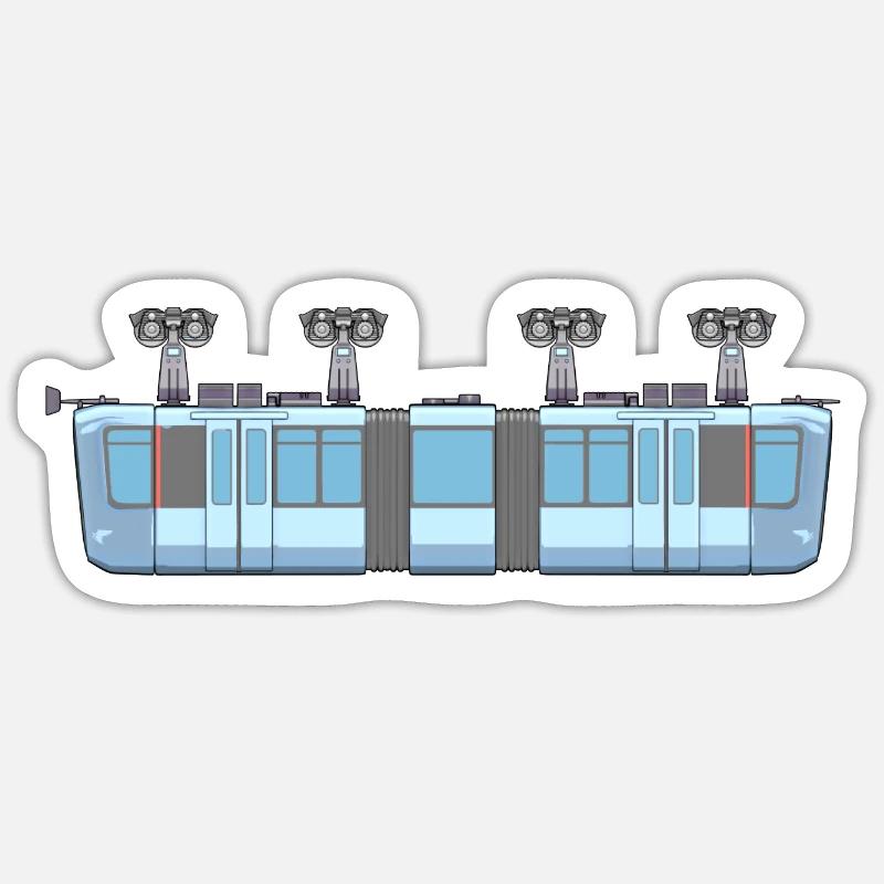 Schwebebahn kurz - Sticker Größe S (10 x 10 cm) - Mattweiß