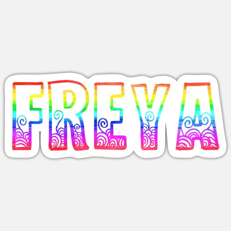 freya rs rainbow - Sticker size S (10 x 10 cm) - white matte