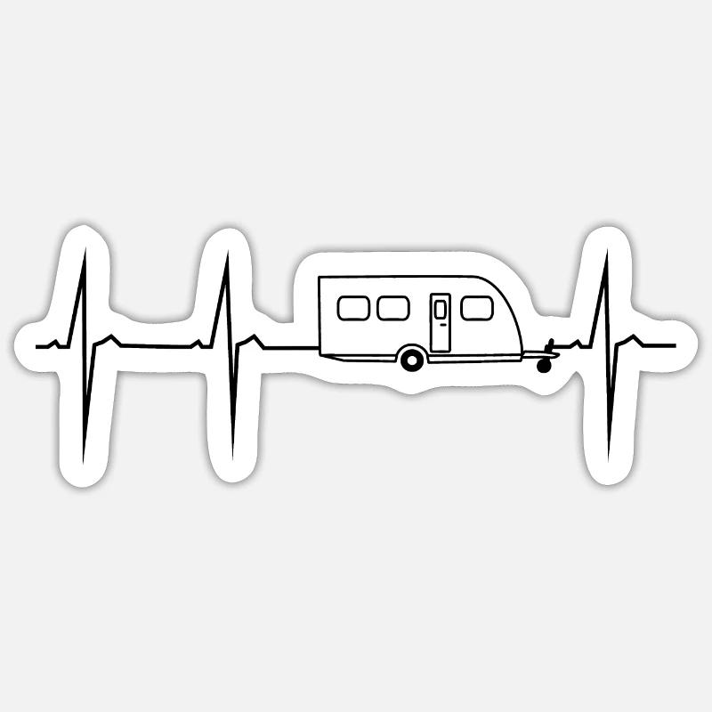 my heart beats for caravans Sticker size S (10 x 10 cm)