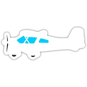 Flugzeug Pilot Flieger Ultraleichtflugzeug UL c42 - Sticker Größe S (10 x 10 cm) - Mattweiß - Vorne