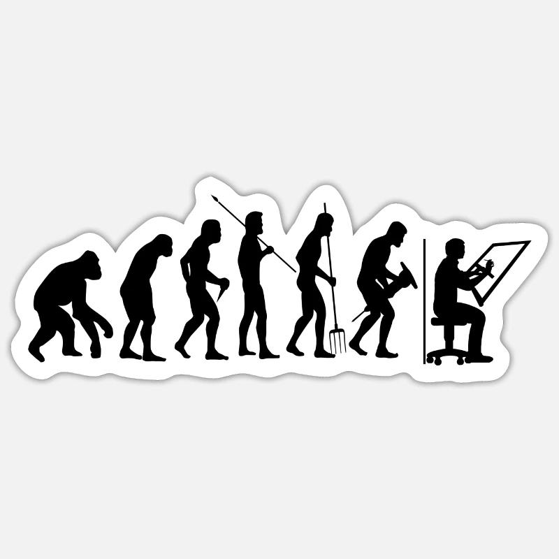 Dessinateur Technique Dessinateur Architecte - Sticker taille S (10 x 10 cm) - blanc mat