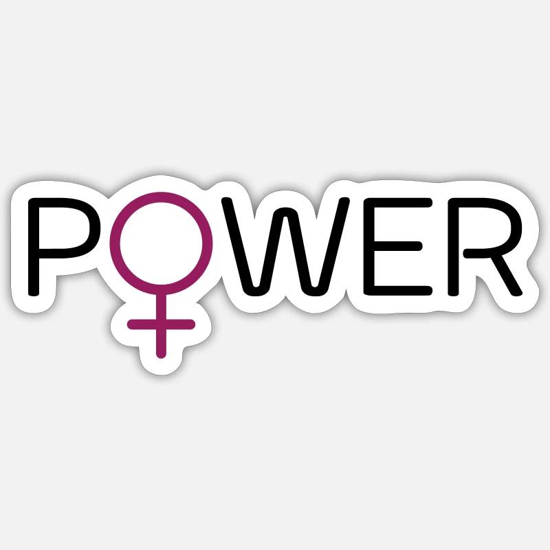 Powerfrau - Sticker Größe S (10 x 10 cm) - Mattweiß