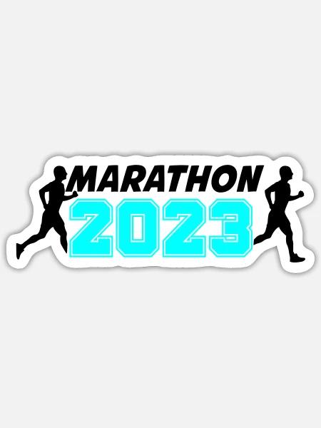 Marathon 2023 - Sticker taille S (10 x 10 cm) - blanc mat