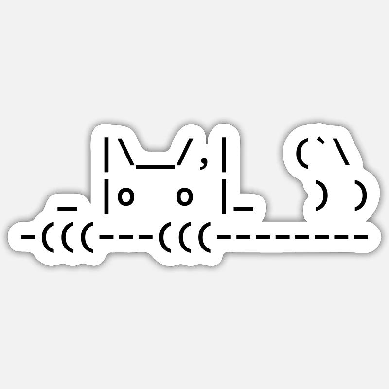chat ascii mignon - chat ascii mignon - Sticker taille S (10 x 10 cm) - blanc mat