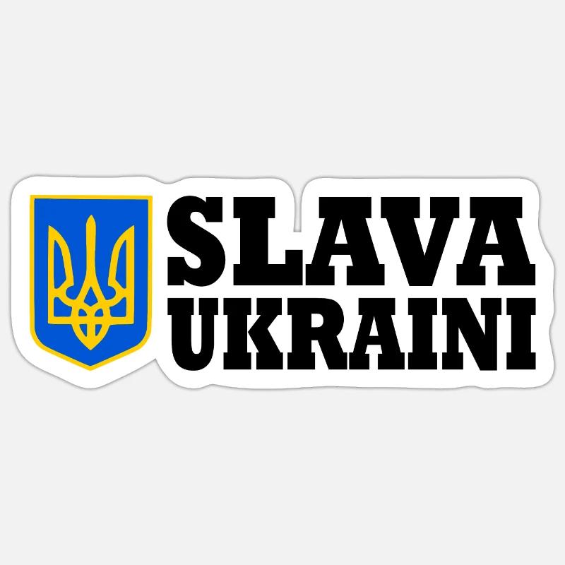 Slava ukraini - Sticker Größe S (10 x 10 cm) - Mattweiß