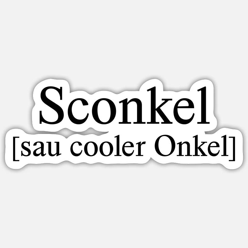 Sconkel - Onkel - Sticker Größe S (10 x 10 cm) - Mattweiß