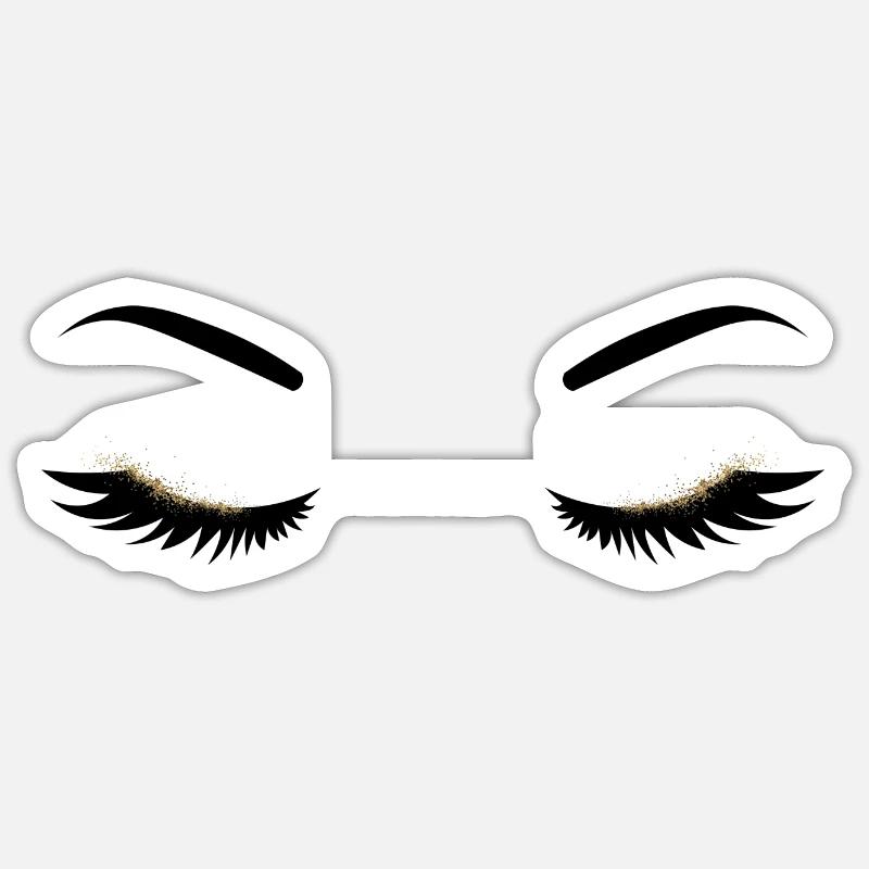 Lashes with Glitter Sticker Größe S (10 x 10 cm)