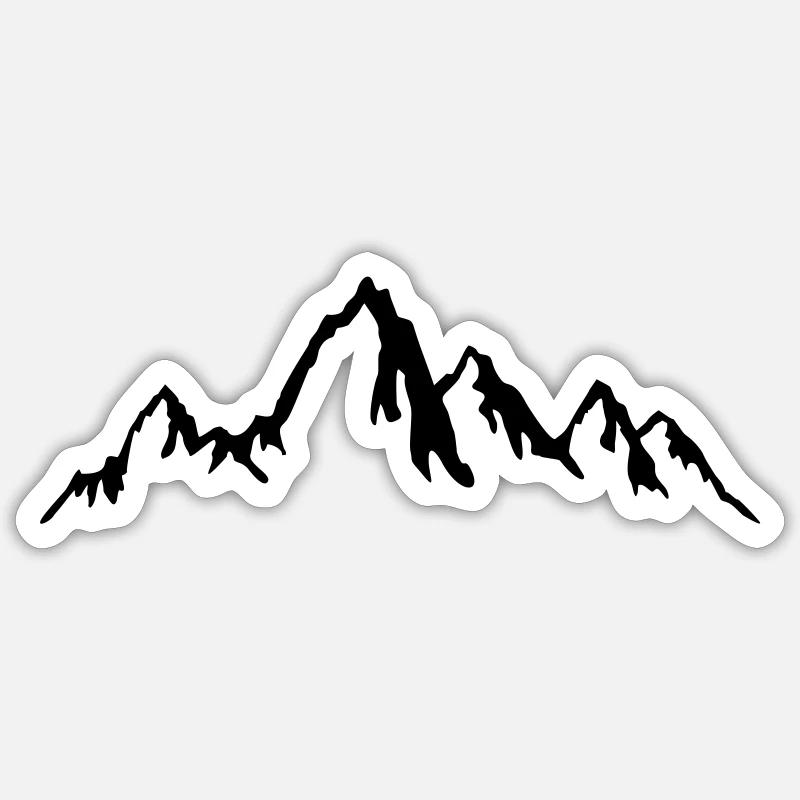 Mountains, Mountain range - Sticker size S (10 x 10 cm) - white matte