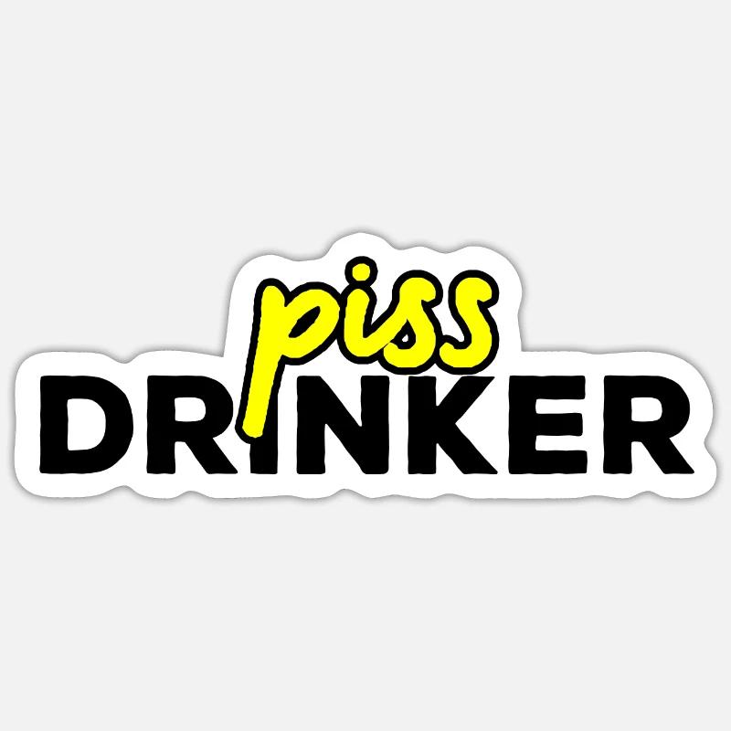 Piss Drinker 16 - Sticker Größe S (10 x 10 cm) - Mattweiß