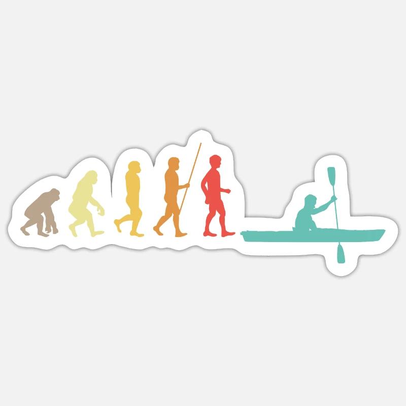 Kajak Kanu Kayak Kajaker Evolution Sticker Größe S (10 x 10 cm)