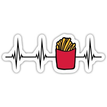 Puls Pommes Frites - Sticker Größe S (10 x 10 cm) - Mattweiß - Vorne