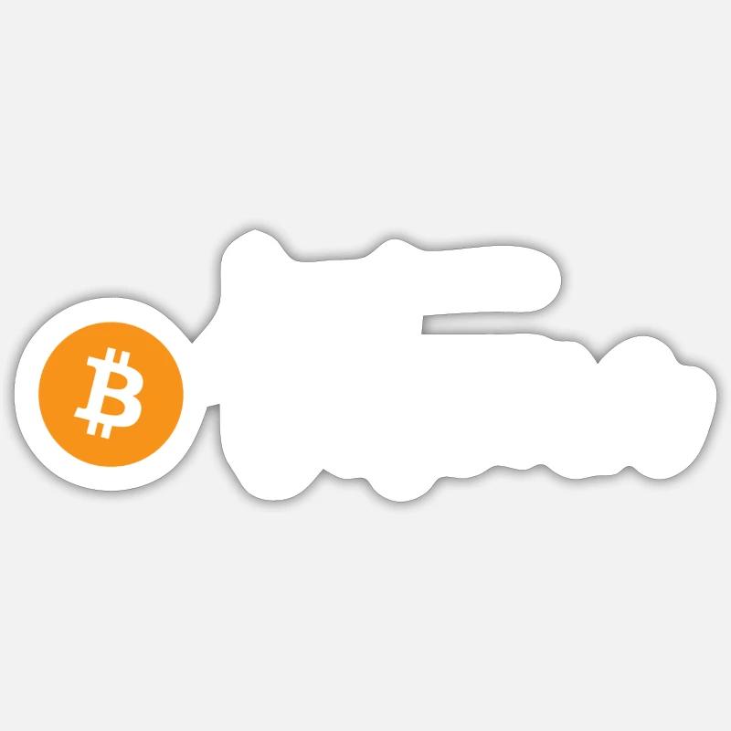 Bitcoin - Sticker taille S (10 x 10 cm) - blanc mat