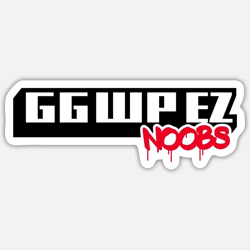 GG WP EZ NOOBS - Sticker size S (10 x 10 cm) - white matte