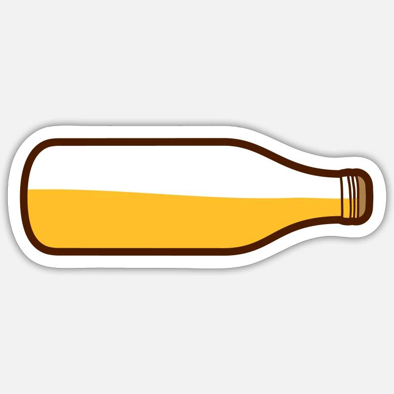 Bouteille de bière couchée Sticker taille S (10 x 10 cm)