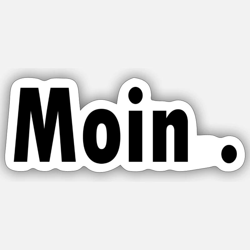 Moin . - Sticker Größe S (10 x 10 cm) - Mattweiß