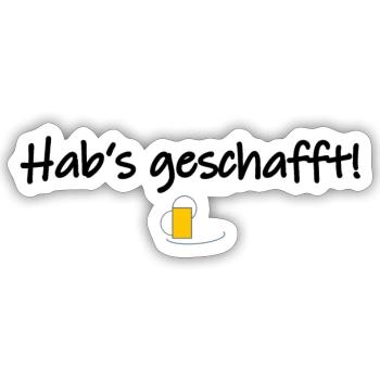 Hab's geschafft! - Sticker Größe S (10 x 10 cm) - Mattweiß - Vorne
