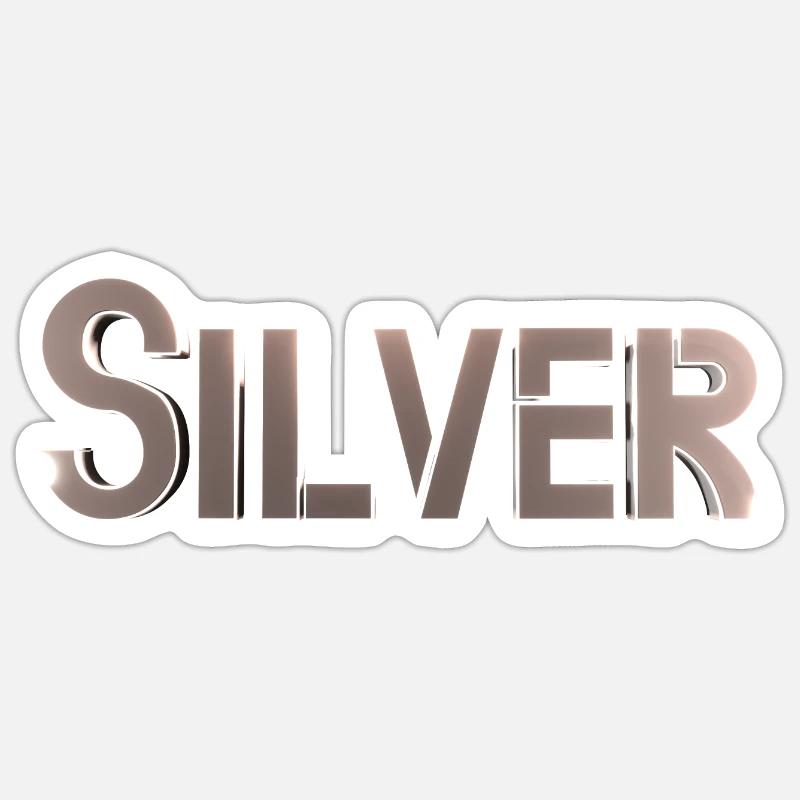 Silber stilisierter Text Sticker Größe S (10 x 10 cm)