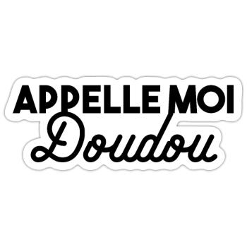 Doudou - Sticker taille S (10 x 10 cm) - blanc mat - Devant