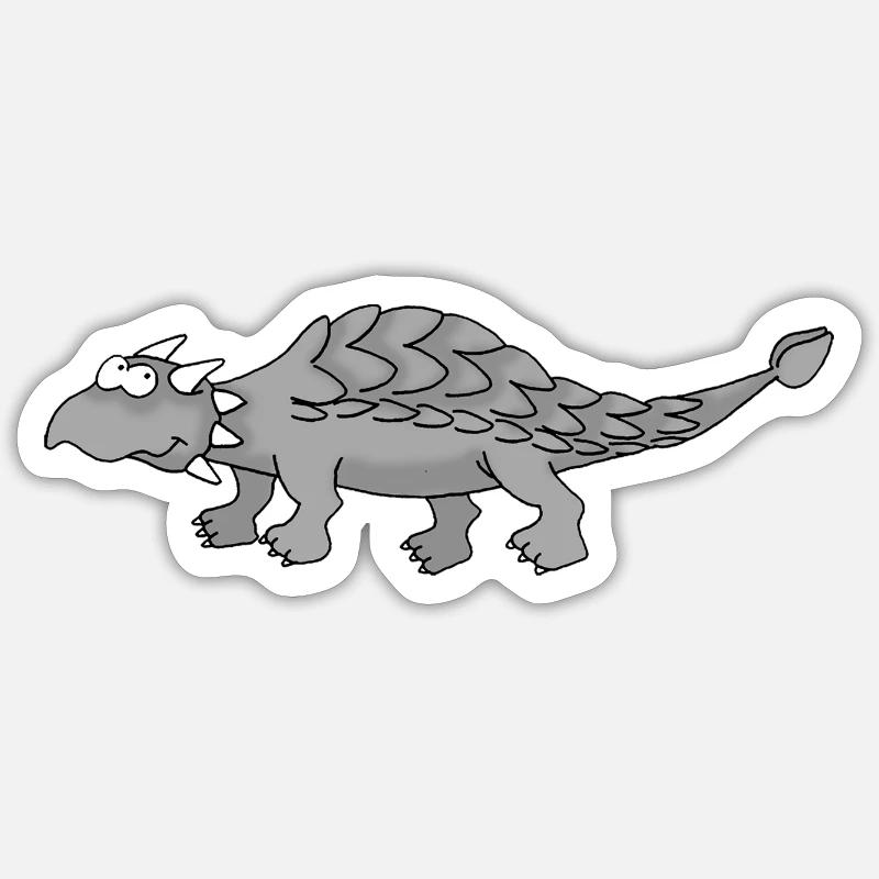 Dino 9 - Sticker Größe S (10 x 10 cm) - Mattweiß