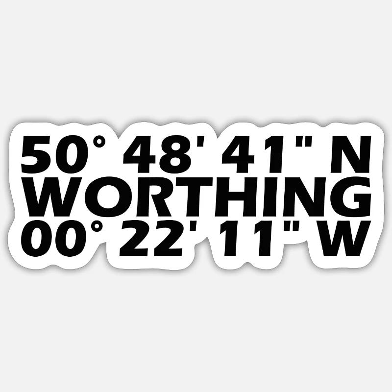 Worthing Coordinates Sticker size S (10 x 10 cm)
