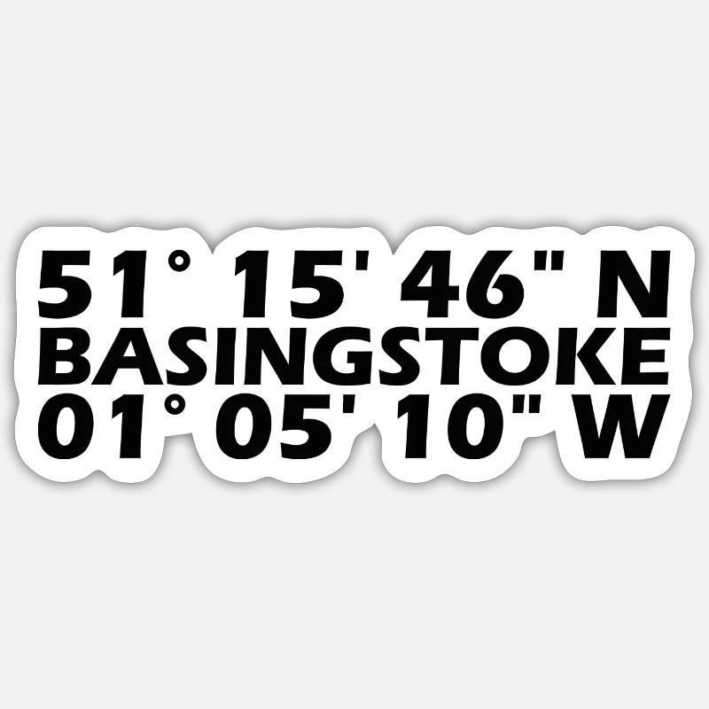 Basingstoke Koordinaten - Sticker Größe S (10 x 10 cm) - Mattweiß