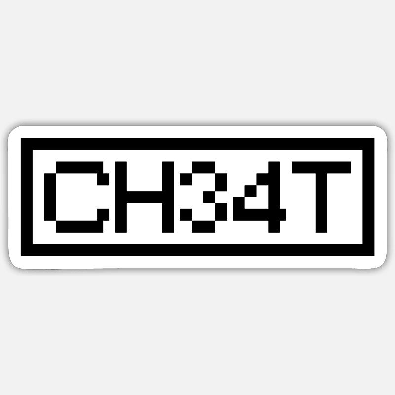 LEET CHEAT - Sticker size S (10 x 10 cm) - white matte