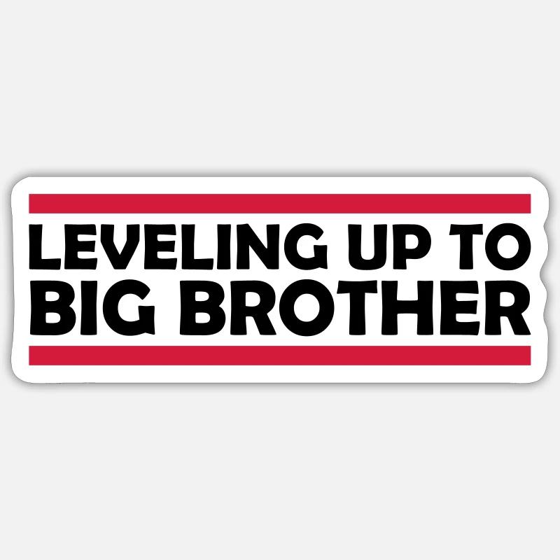 Leveling up big brother - Sticker Größe S (10 x 10 cm) - Mattweiß