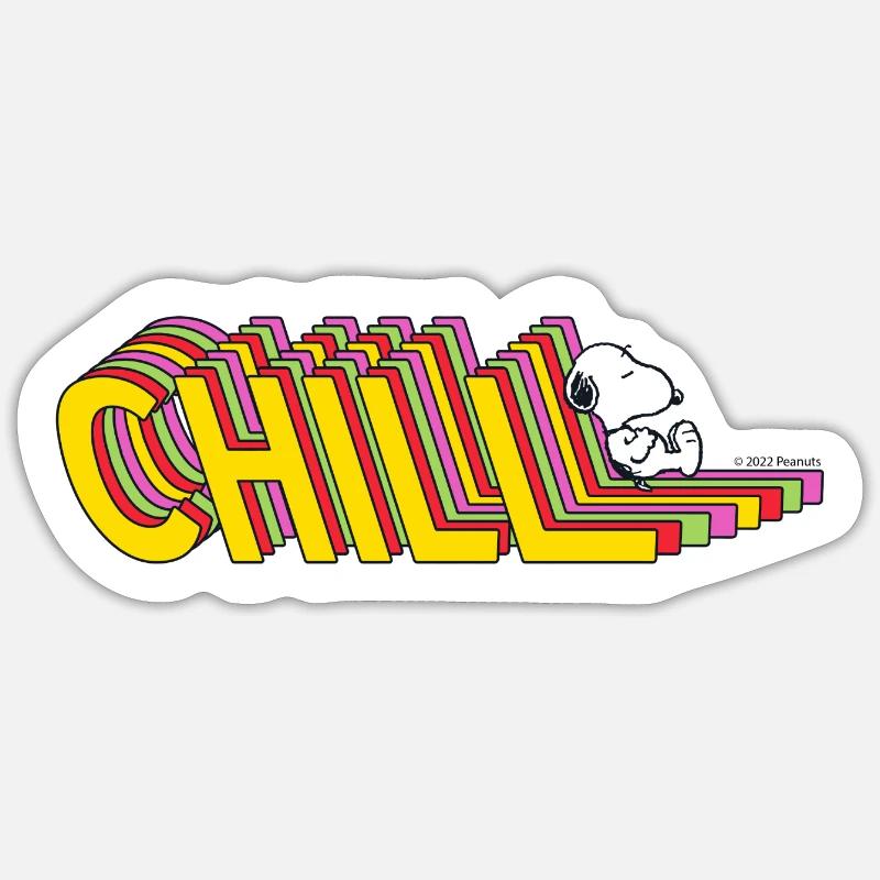 Peanuts Snoopy Chill - Sticker Größe S (10 x 10 cm) - Mattweiß