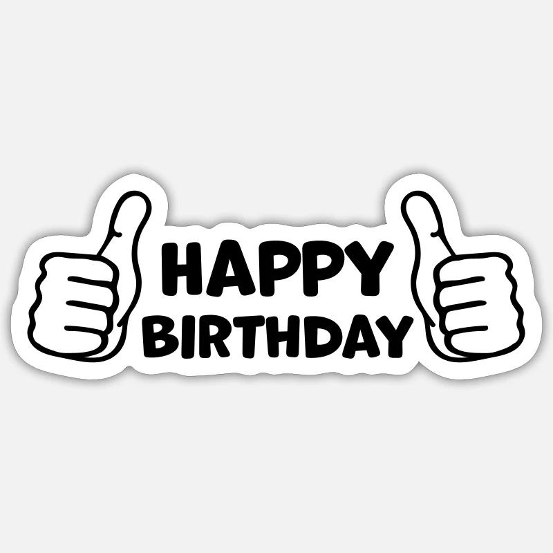 Anniversaire Pouce levé - Sticker taille S (10 x 10 cm) - blanc mat