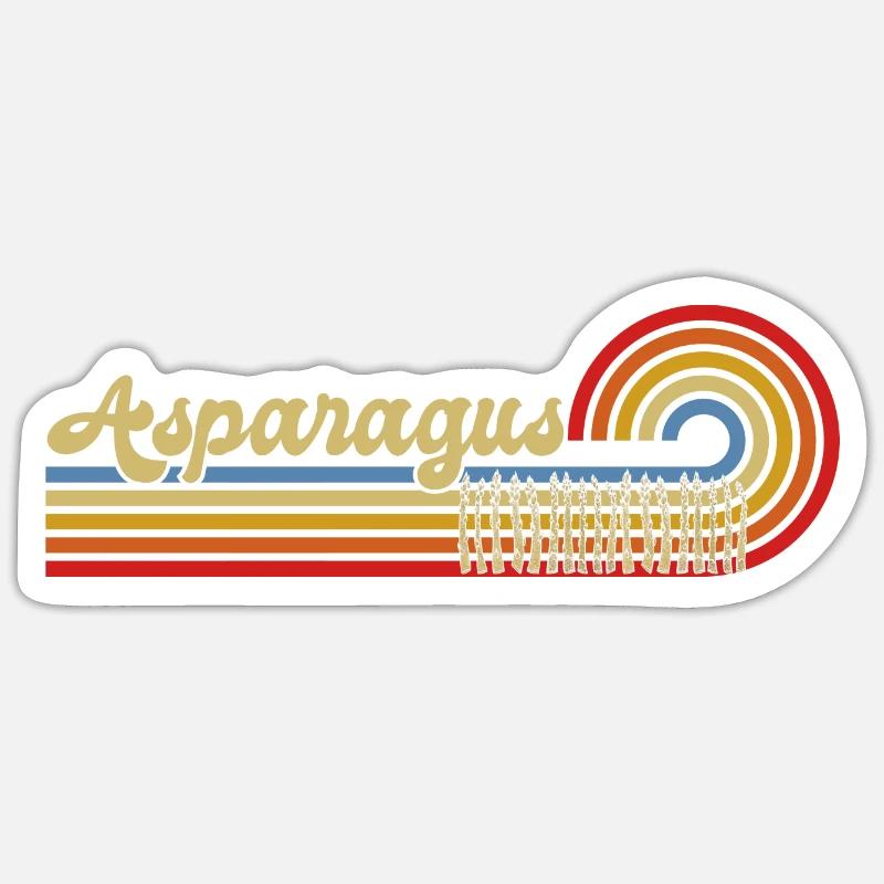 Spargel - Sticker Größe S (10 x 10 cm) - Mattweiß